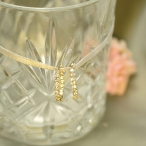 Golden Crystal Mini Hoops Earrings